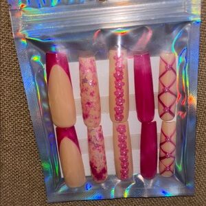 Pink and Nude Press-On Nails Set